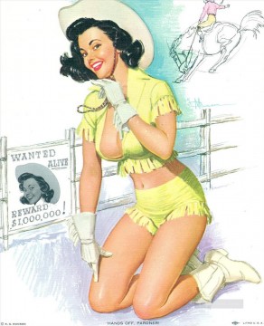 country girl countrywoman Painting - pin up girl nude 111